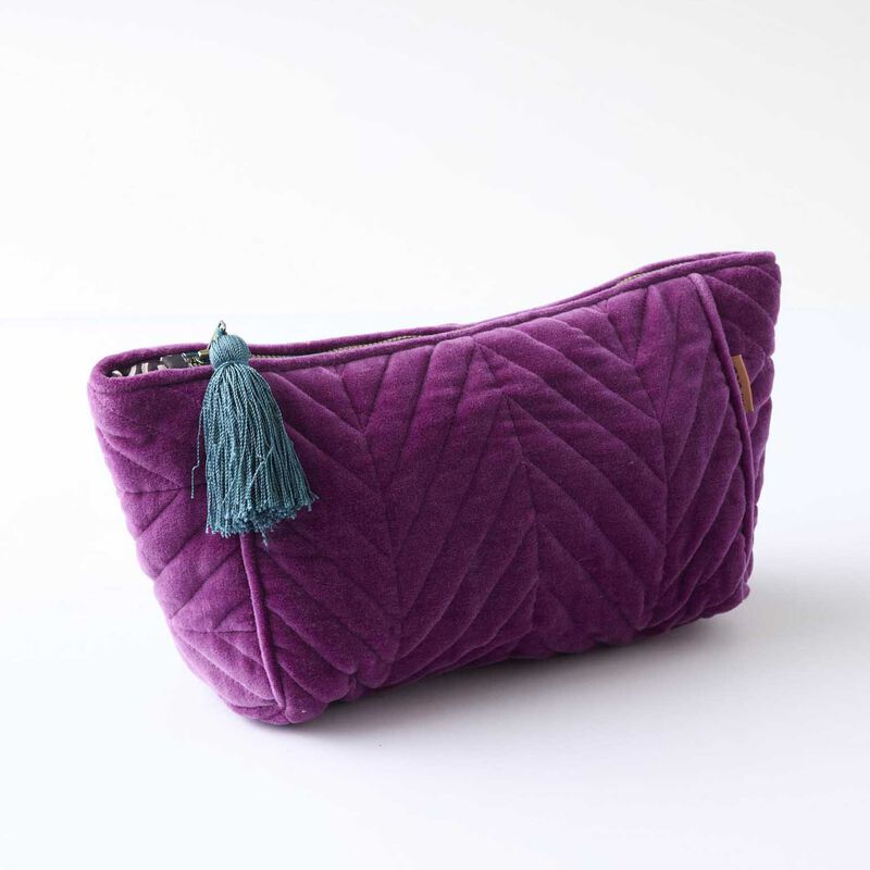 Kip&Co Wild Grape Velvet Toiletry Bag image number 1